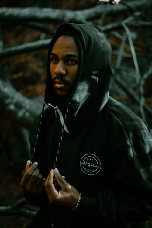 Zip Mask Hoodie-Black