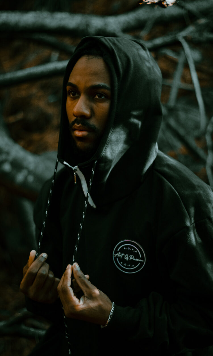Zip Mask Hoodie-Black