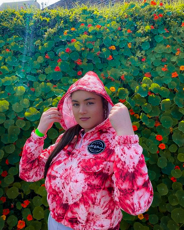 Red Softshell Jacket with a cropped silhouette.
