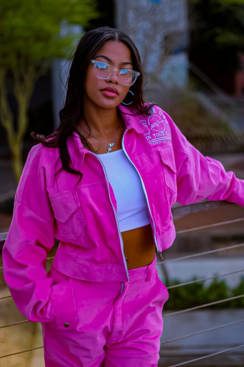 Fuchsia pink corduroy Jacket - Image 4